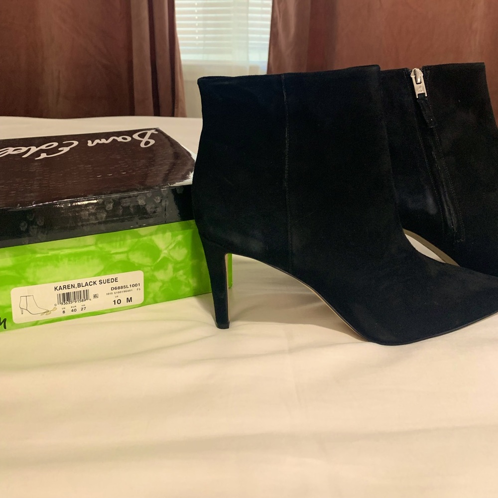 Sam Edelman Black Suede Ankle Boots